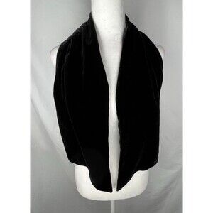 Black‎ Velvet Asymmetrical Draped Scarf Wrap Silk Blend Fluid Drape Dressy